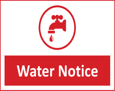 Water Notice with Tap Dripping Above