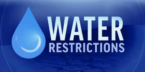 Water Restrictions Placeholder with Drawing of Water Droplet